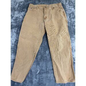 Mens Dickies Tan Work Pants Relaxed Fit Carpenter Style Size 37